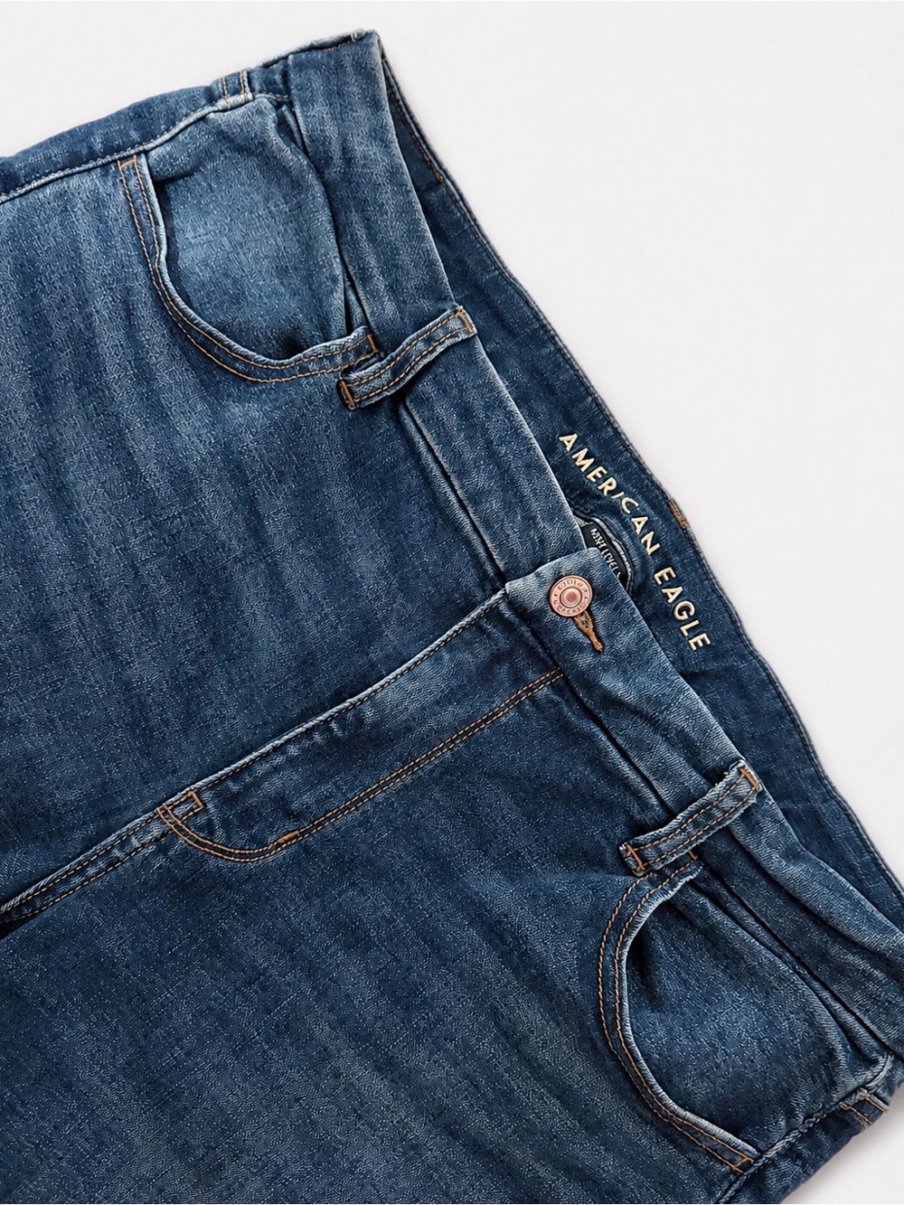 American Eagle Outfitters Women’s Mid-Blue High-Rise Skinny Jeans - Picture 3 of 8